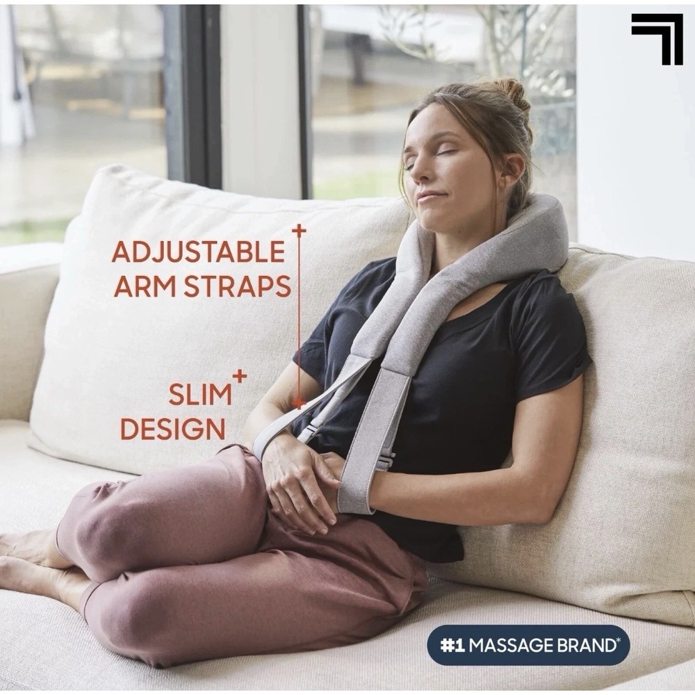 NEW Sharper Image RealTouch Shiatsu Neck Massager 3 Intensity Levels & Soothing
